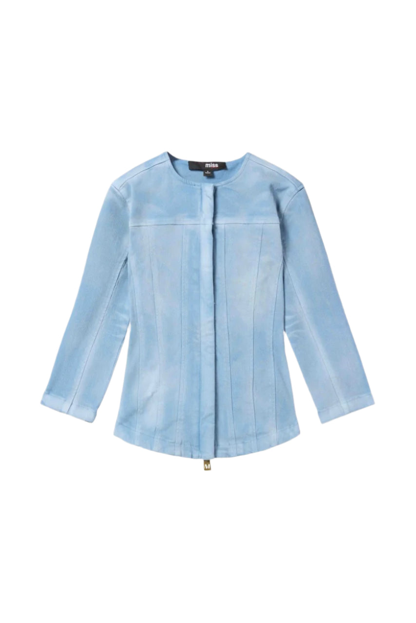 SLIM MOTO BLUE PONY JACKET